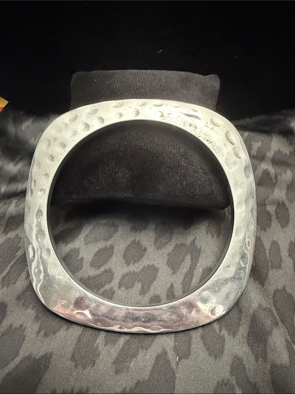 Hammered Silver-Tone Cuff Bracelet